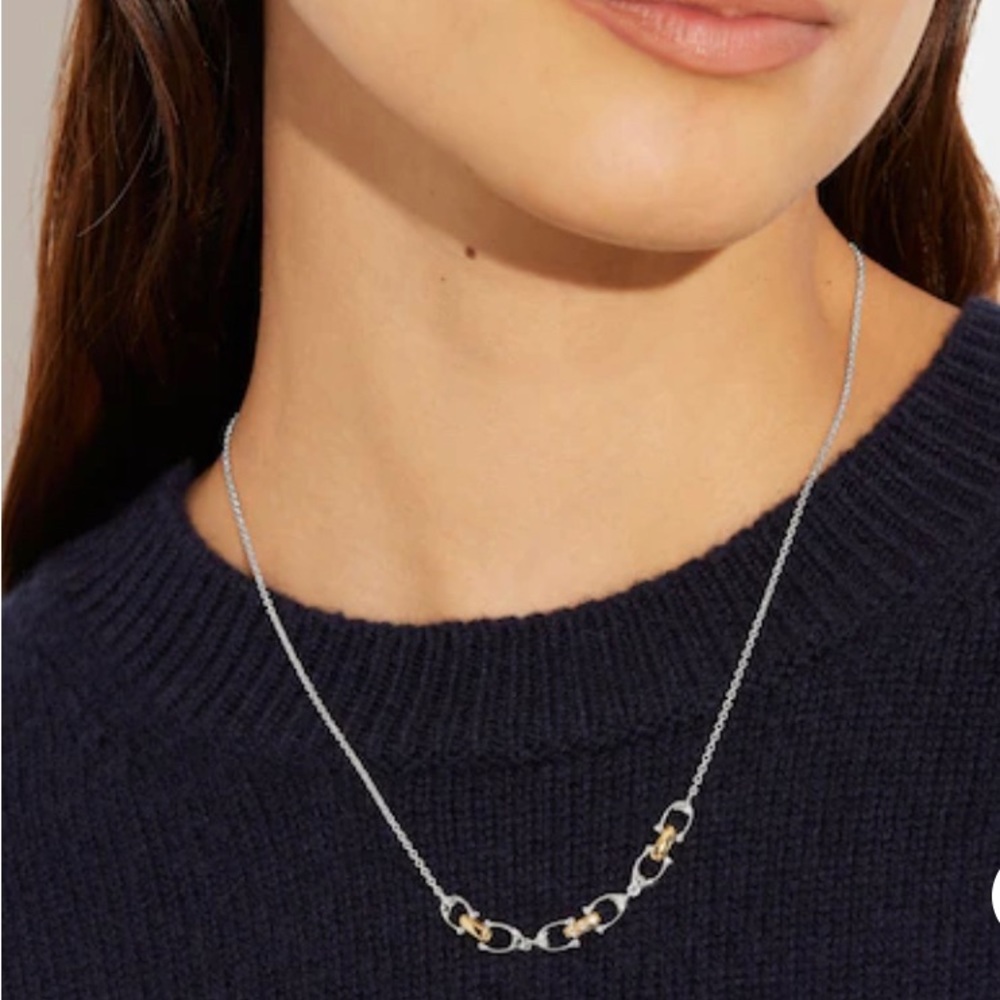 Coach Linked Signature Necklace (EUC)